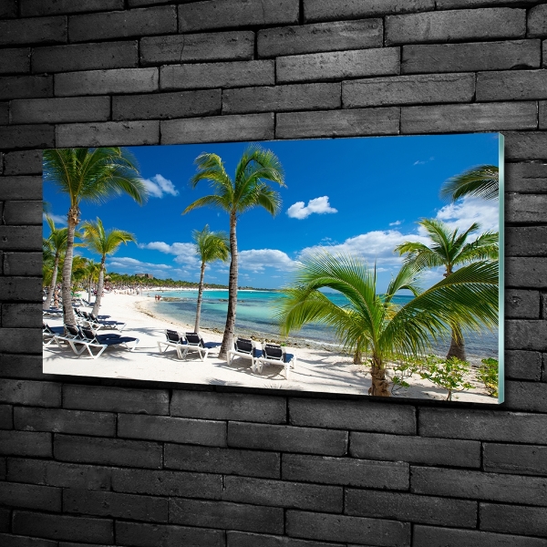 Glass art print Maldives beach