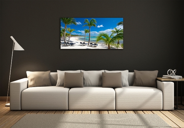 Glass art print Maldives beach