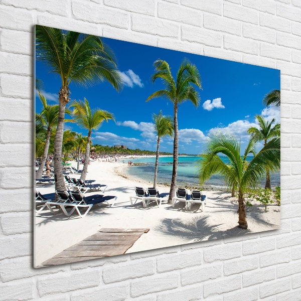 Glass art print Maldives beach