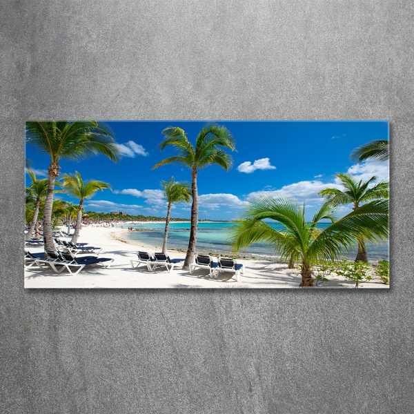 Glass art print Maldives beach