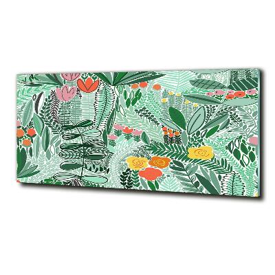 Glass picture print Floral pattern