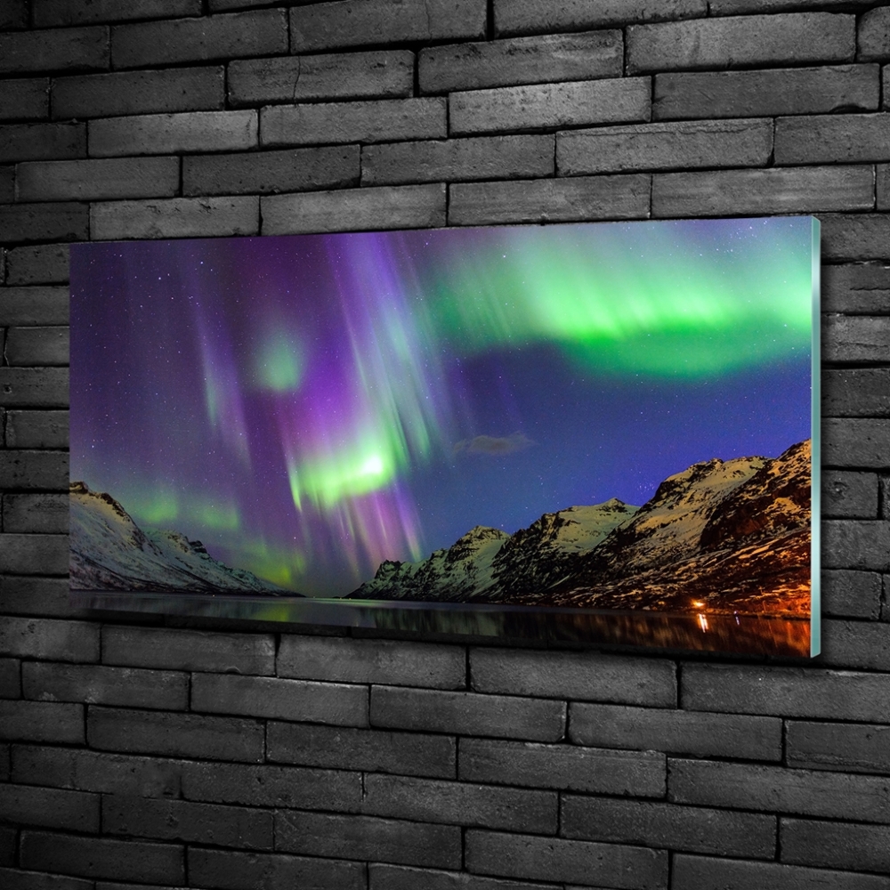 Wall art on glass Northern lights