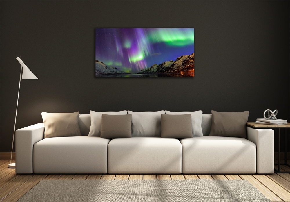 Wall art on glass Northern lights