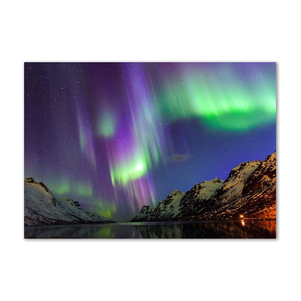 Wall art on glass Northern lights