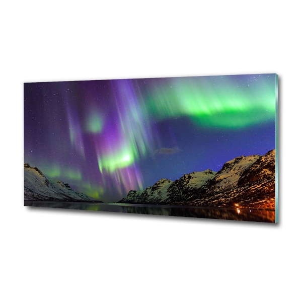 Wall art on glass Northern lights