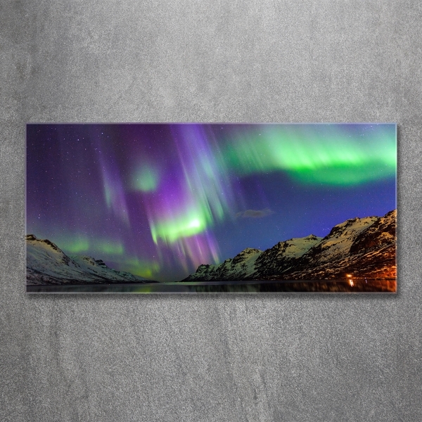 Wall art on glass Northern lights