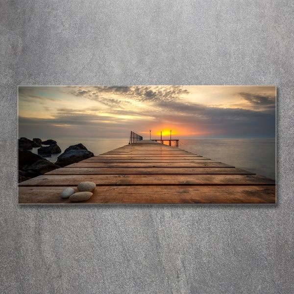 Wall art on glass Wooden pier