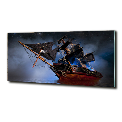 Printed glass wall art Pirate ship