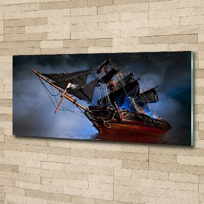 Printed glass wall art Pirate ship