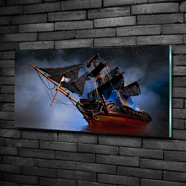 Printed glass wall art Pirate ship