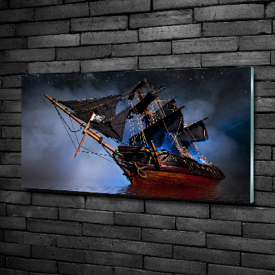 Printed glass wall art Pirate ship