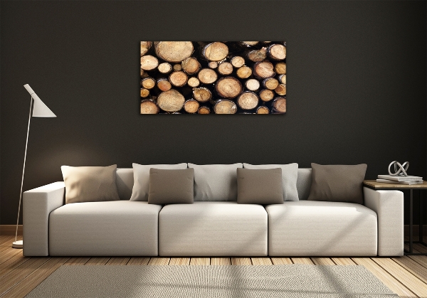 Wall art on glass Logs