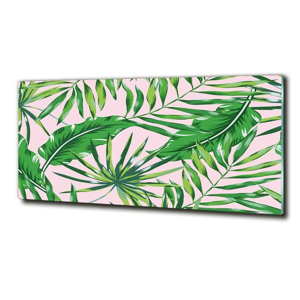 Glass picture print Tropical leaves