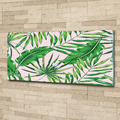 Glass picture print Tropical leaves