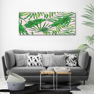 Glass picture print Tropical leaves