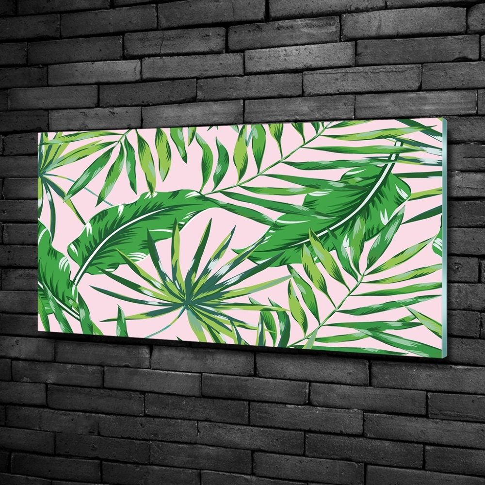 Glass picture print Tropical leaves