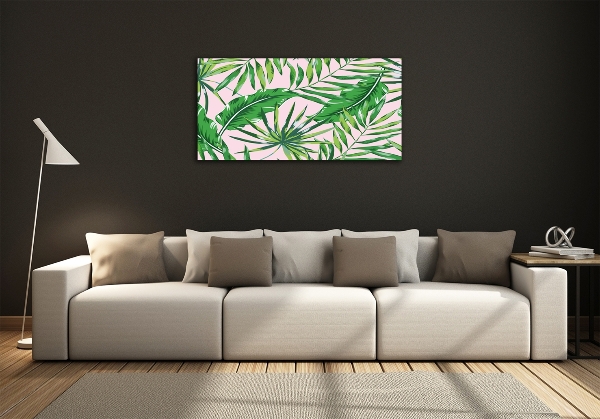 Glass picture print Tropical leaves