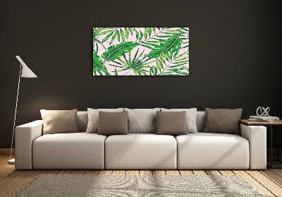 Glass picture print Tropical leaves