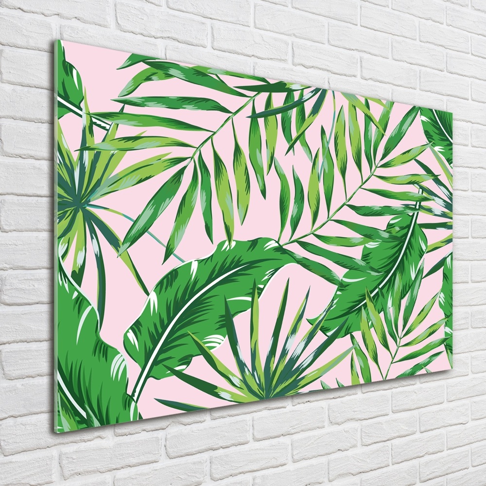 Glass picture print Tropical leaves