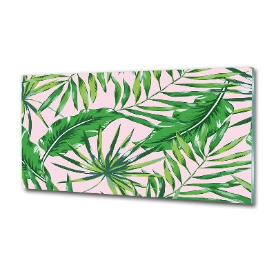 Glass picture print Tropical leaves