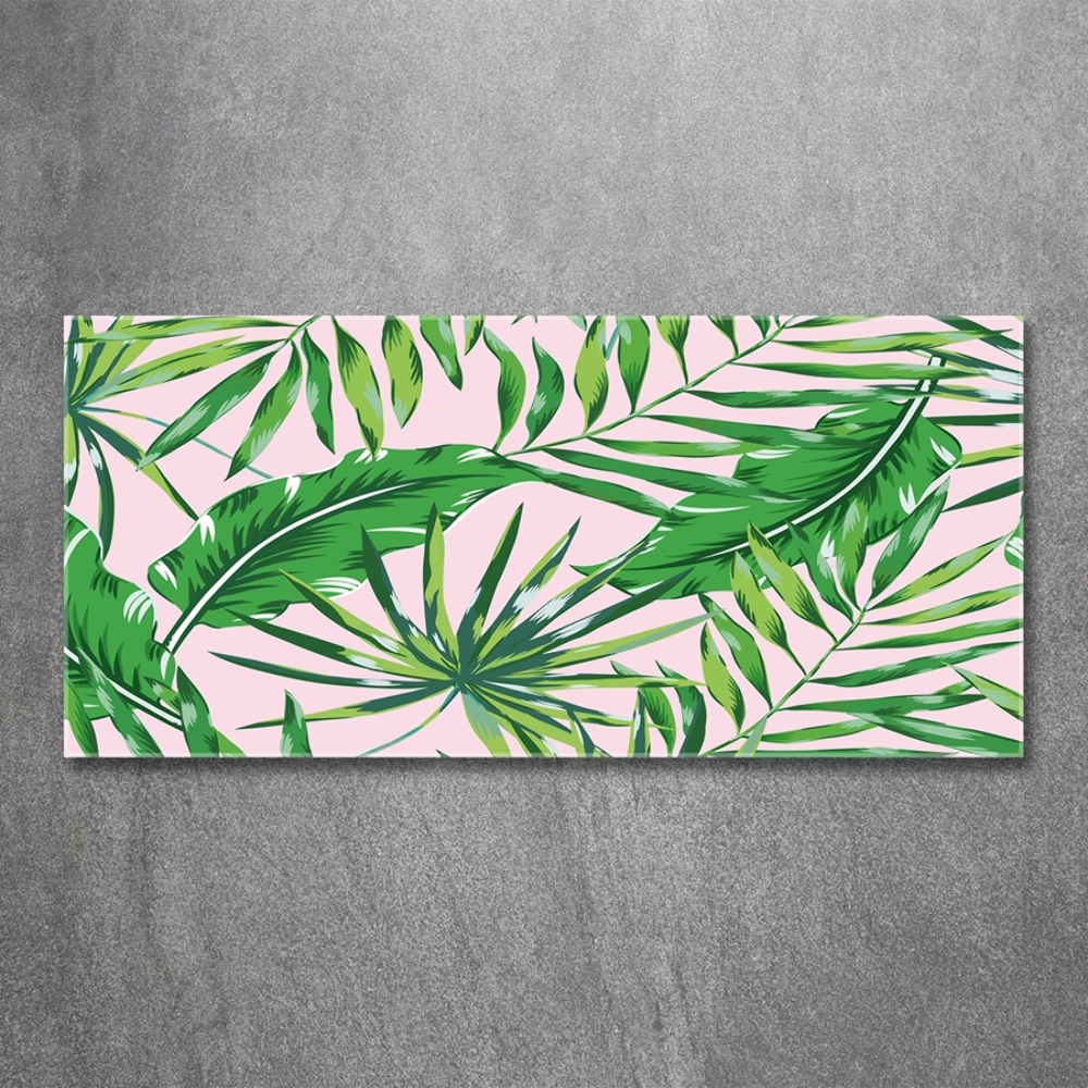 Glass picture print Tropical leaves