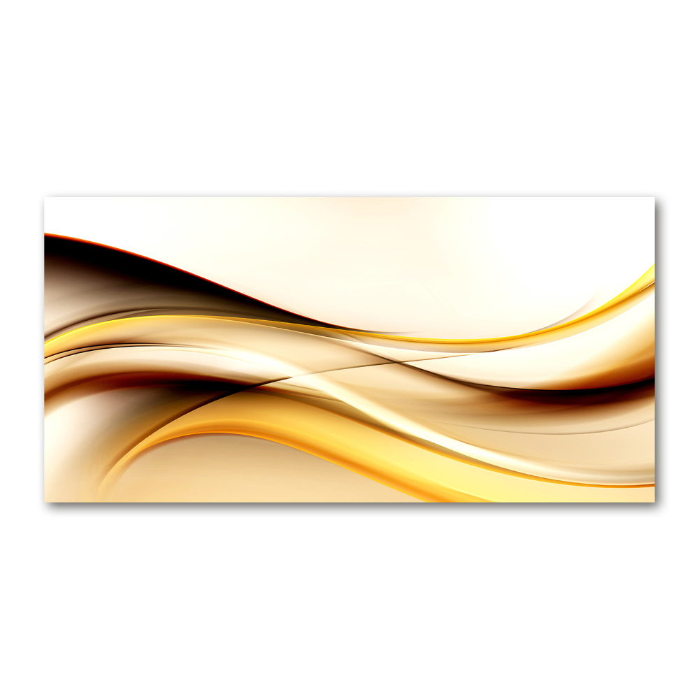 Glass wall art large Abstract waves