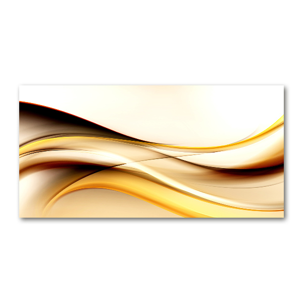 Glass wall art large Abstract waves