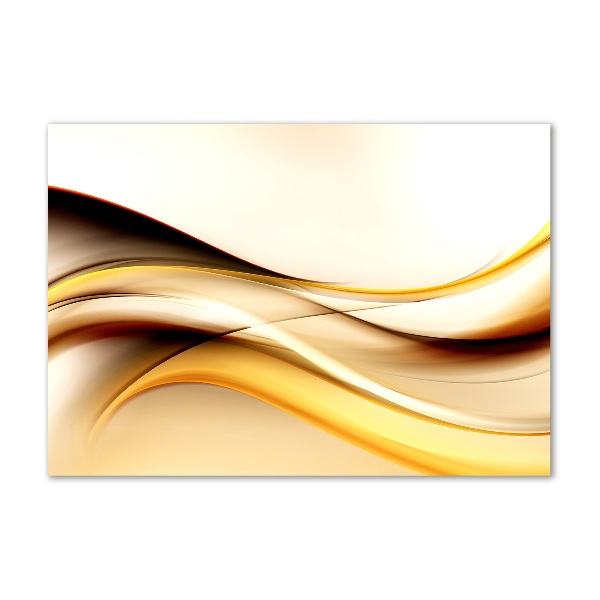 Glass wall art large Abstract waves