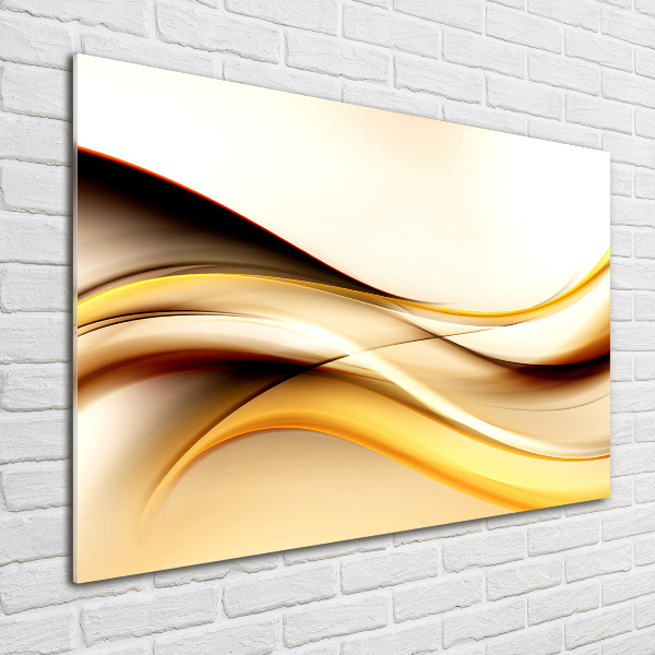 Glass wall art large Abstract waves