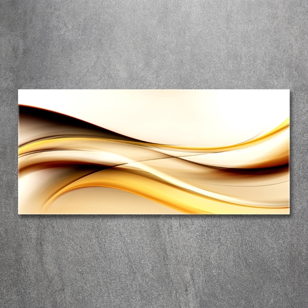 Glass wall art large Abstract waves