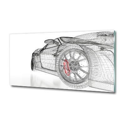 Glass picture wall art Mesh of the car