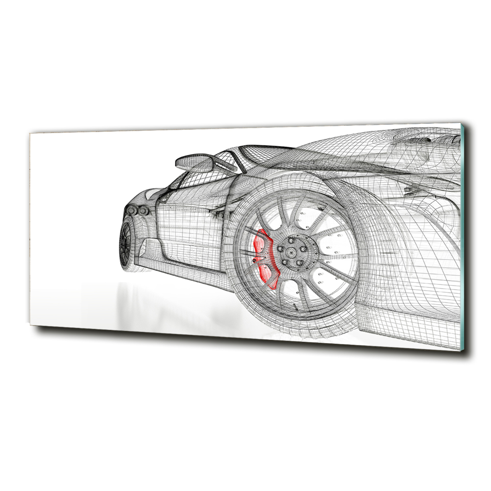 Glass picture wall art Mesh of the car