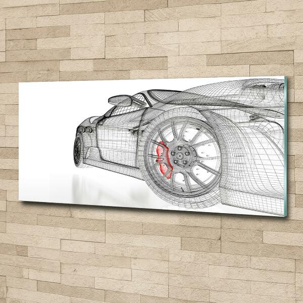 Glass picture wall art Mesh of the car