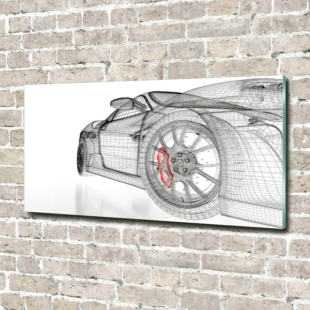 Glass picture wall art Mesh of the car