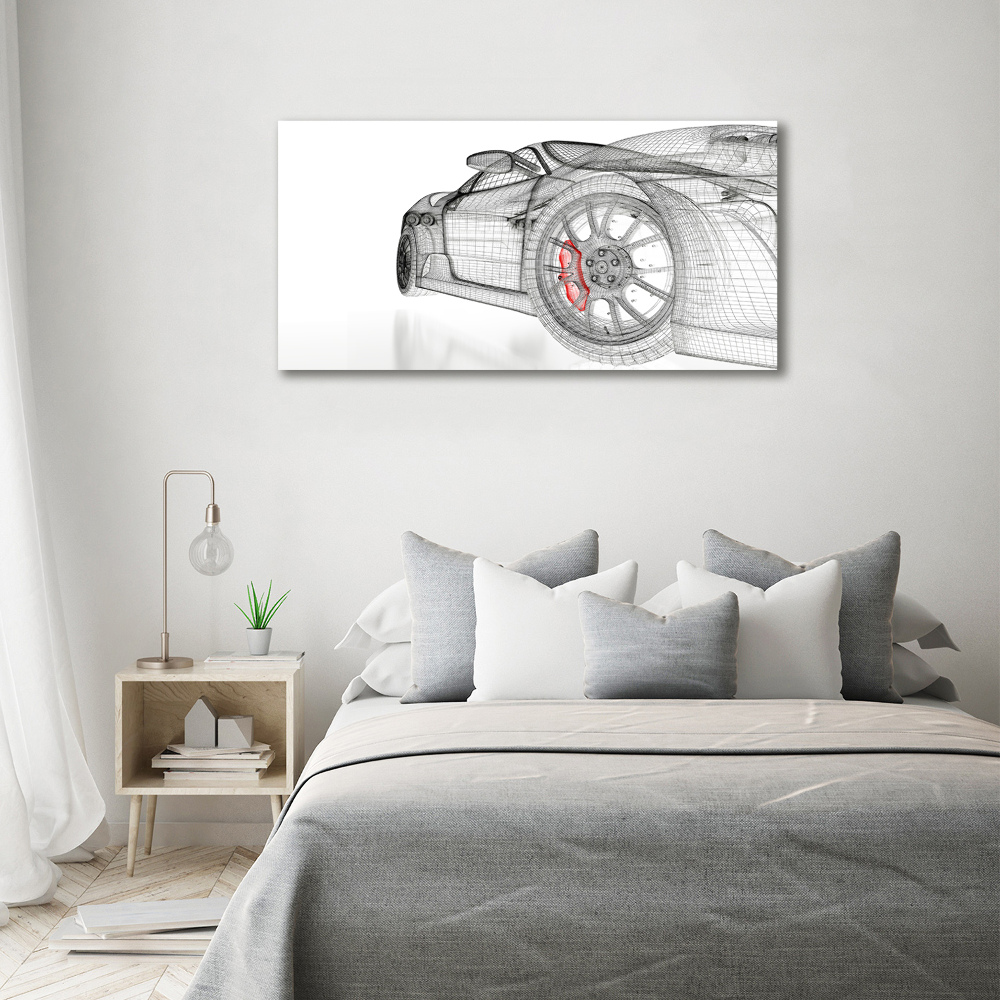 Glass picture wall art Mesh of the car