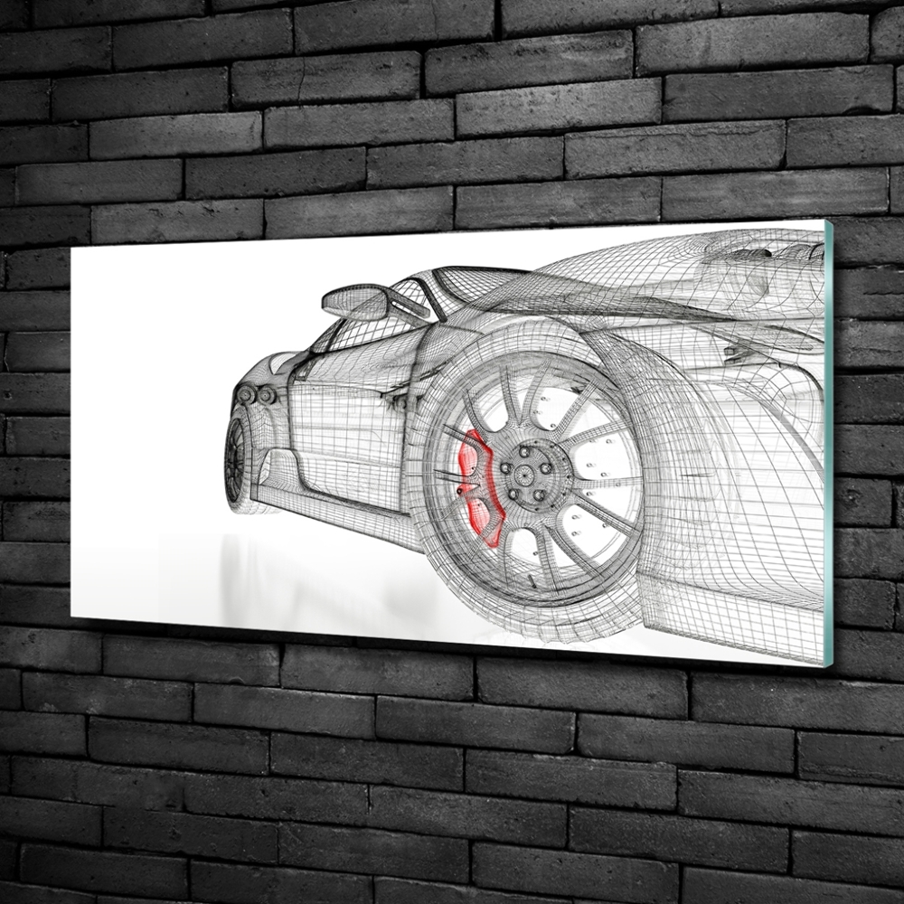 Glass picture wall art Mesh of the car