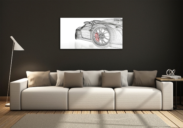 Glass picture wall art Mesh of the car