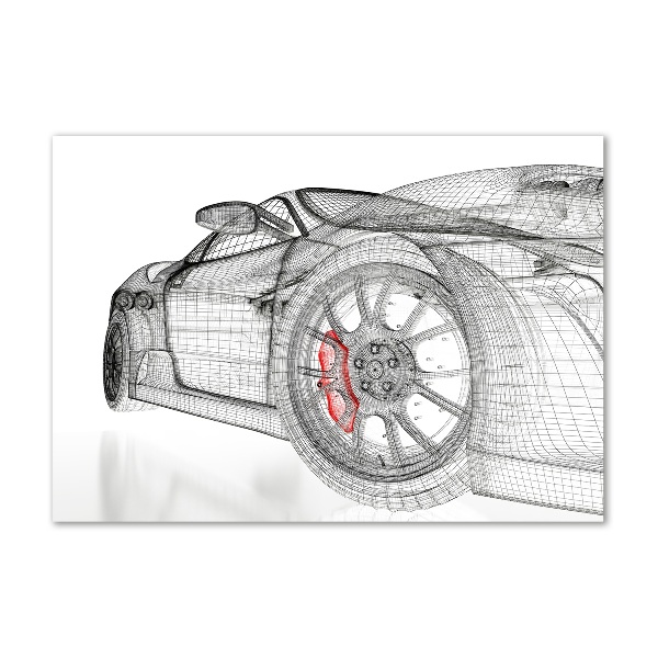 Glass picture wall art Mesh of the car