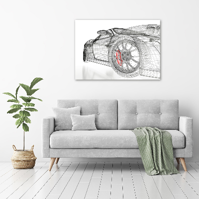 Glass picture wall art Mesh of the car