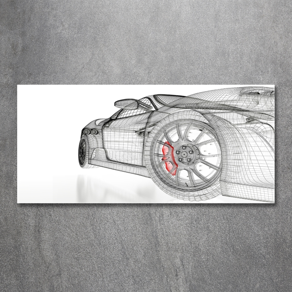 Glass picture wall art Mesh of the car