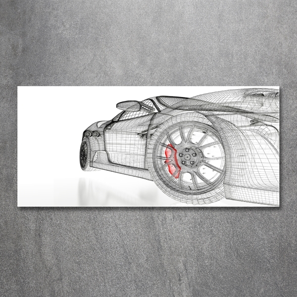 Glass picture wall art Mesh of the car