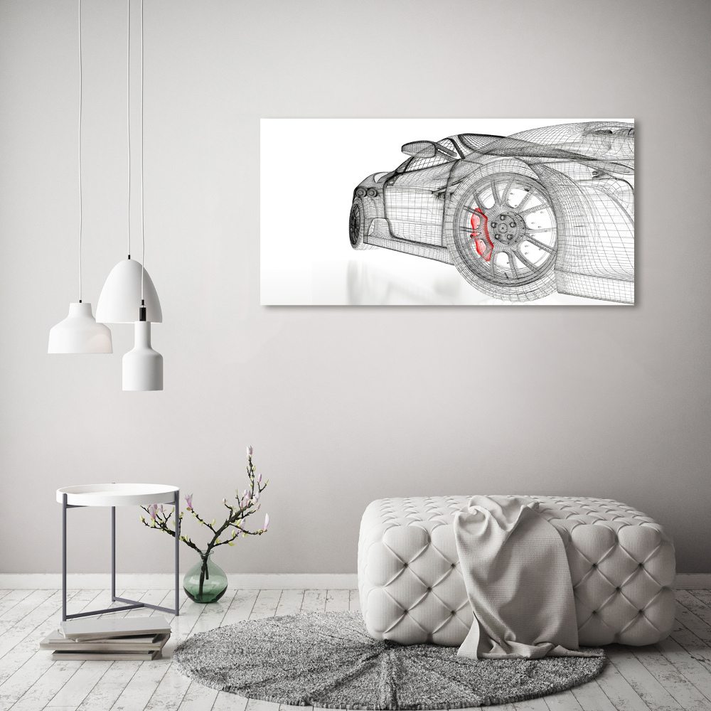 Glass picture wall art Mesh of the car