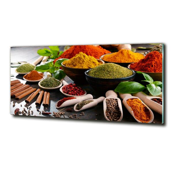 Wall art on glass Colorful spices