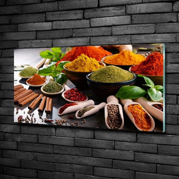 Wall art on glass Colorful spices