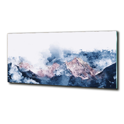 Glass wall art Mountain range