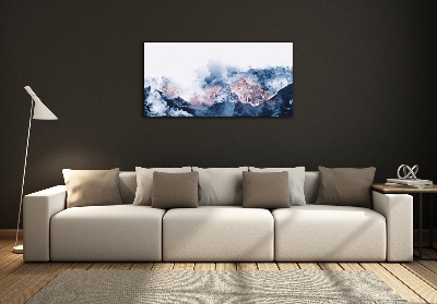 Glass wall art Mountain range