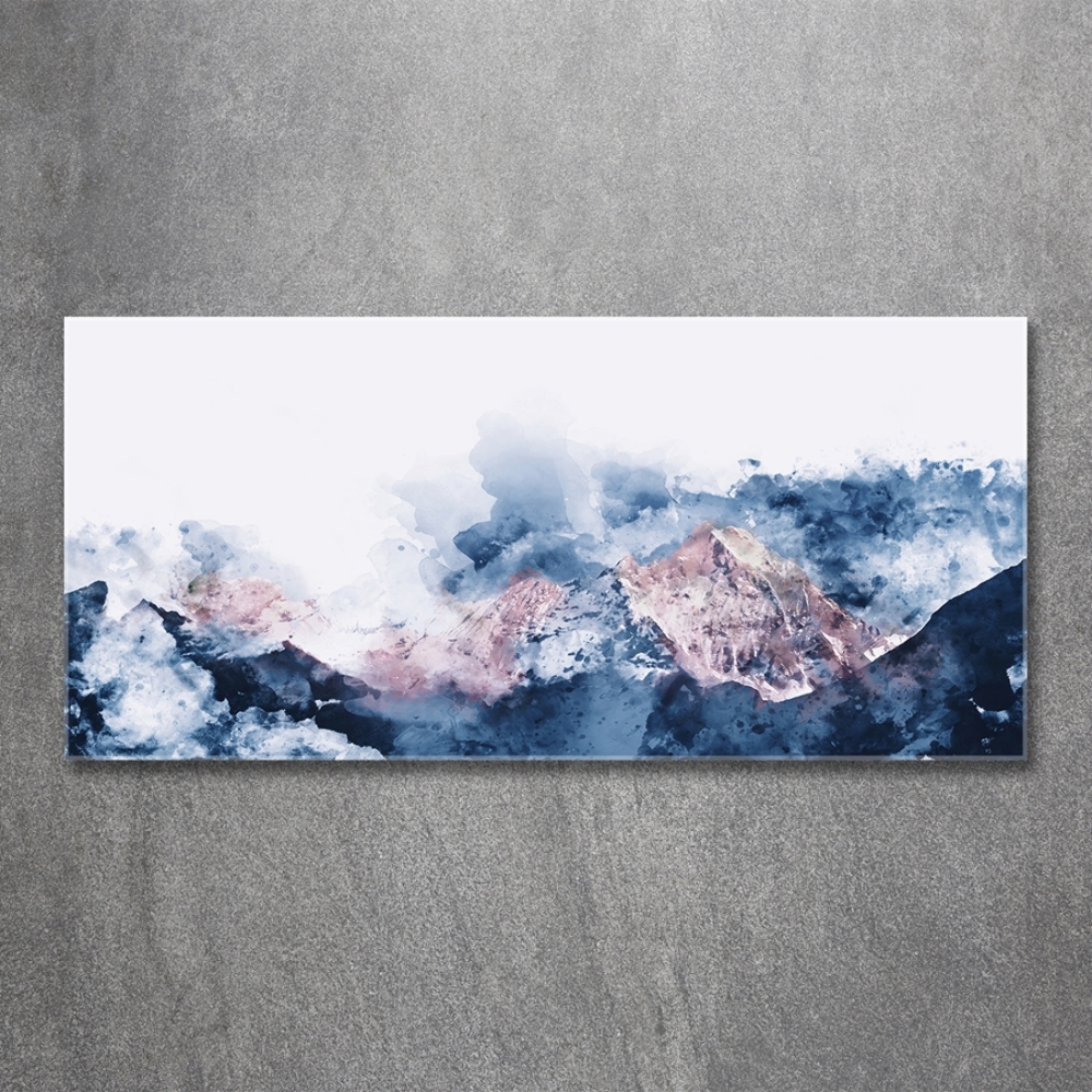 Glass wall art Mountain range