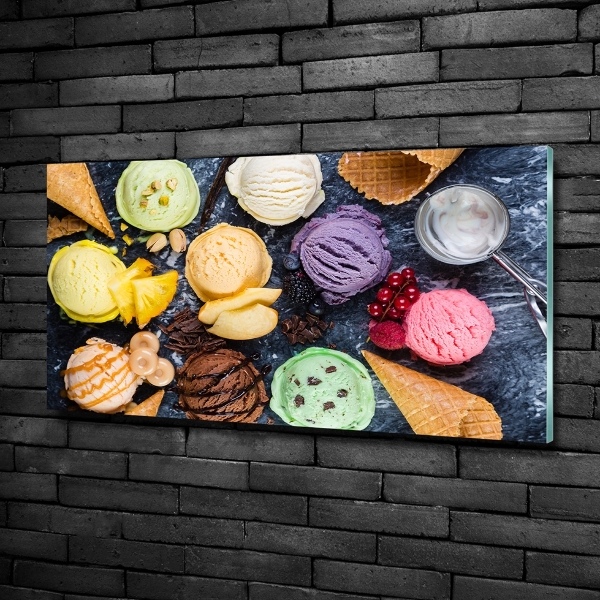 Glass art print Colorful ice cream