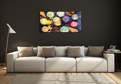 Glass art print Colorful ice cream