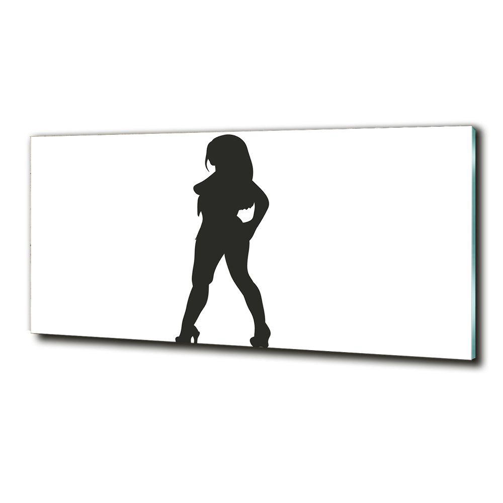 Glass art print A woman's silhouette